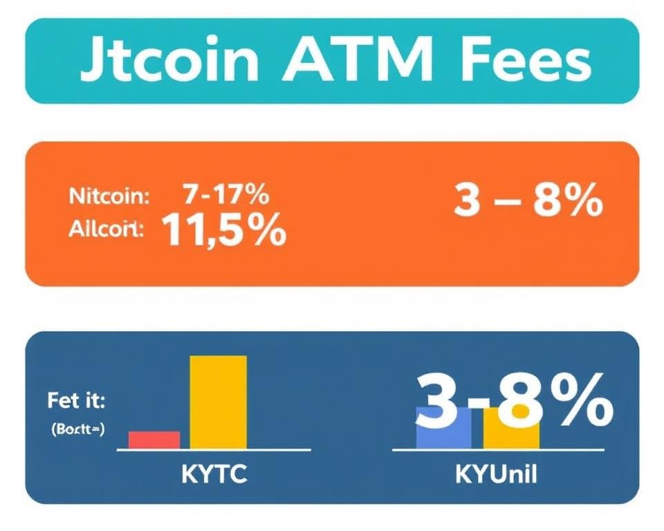 Bitcoin ATM fee comparison chart showing higher rates for non-KYC options