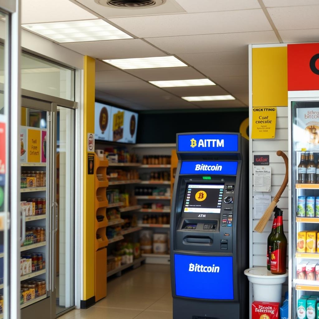 Convenience store with a non-KYC Bitcoin ATM
