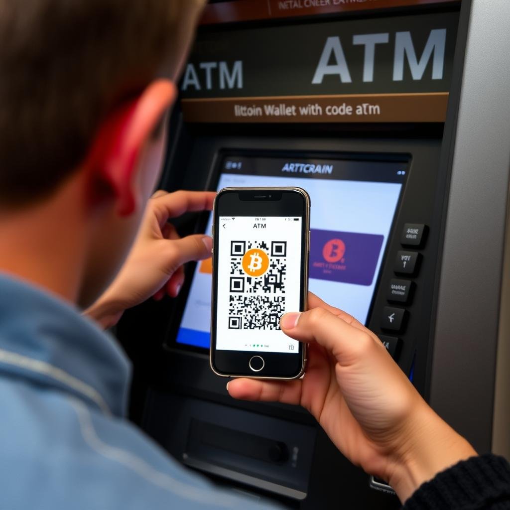 Step 2: Scan Bitcoin wallet QR code at non-KYC ATM