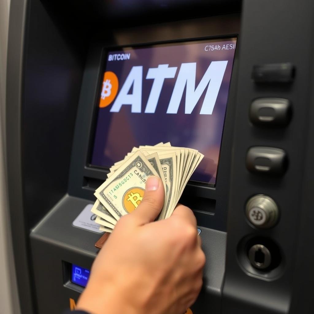 Step 3: Insert cash into non-KYC Bitcoin ATM