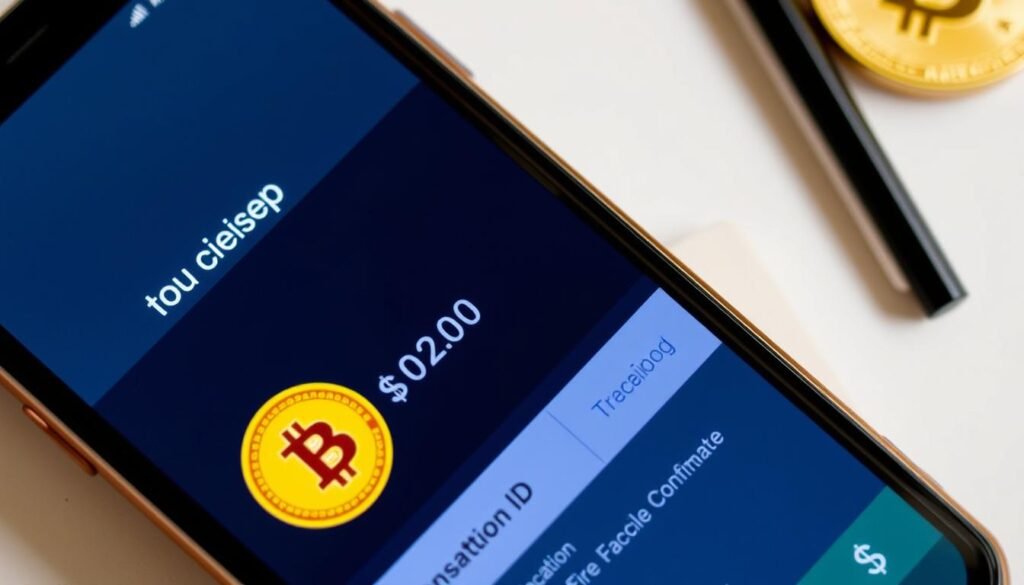 Successful Bitcoin transaction confirmation on smartphone after using non-KYC ATM